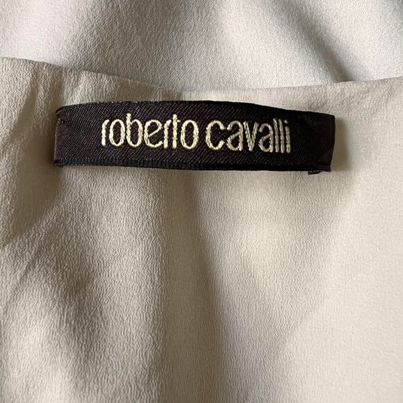 Roberto Cavalli Floral Bodycon Dress – Stretchy Midi – Ecru  US 8, M Designer - Picture 7 of 8